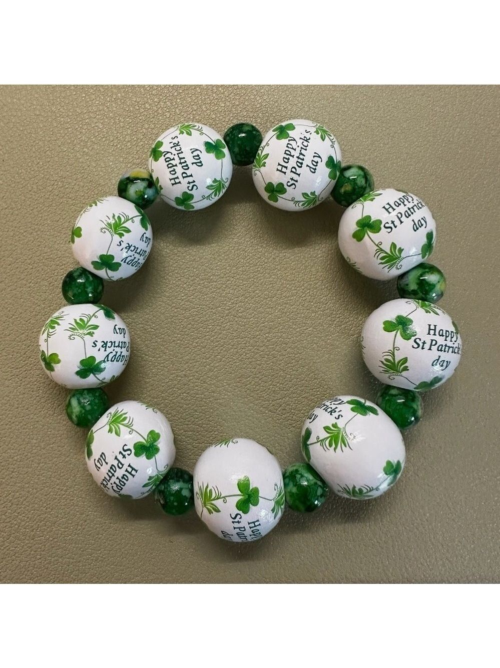 St. Patrick's Day Beaded Bracelet